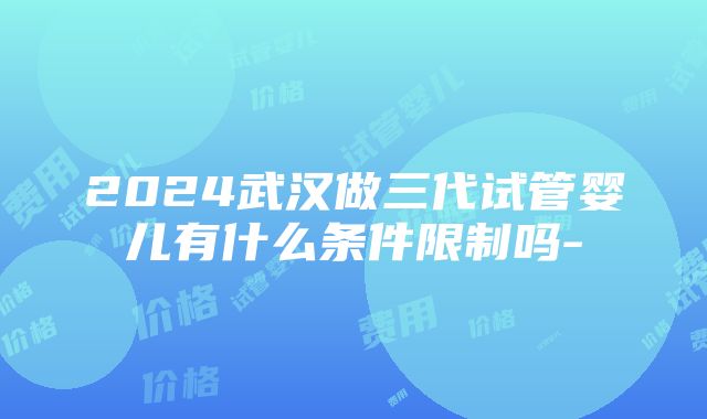 2024武汉做三代试管婴儿有什么条件限制吗-