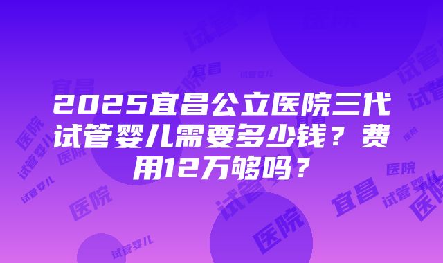 2025宜昌公立医院三代试管婴儿需要多少钱？费用12万够吗？