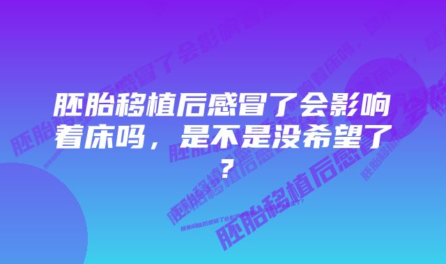 胚胎移植后感冒了会影响着床吗，是不是没希望了？