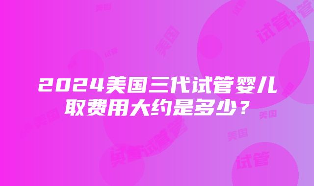 2024美国三代试管婴儿取费用大约是多少？