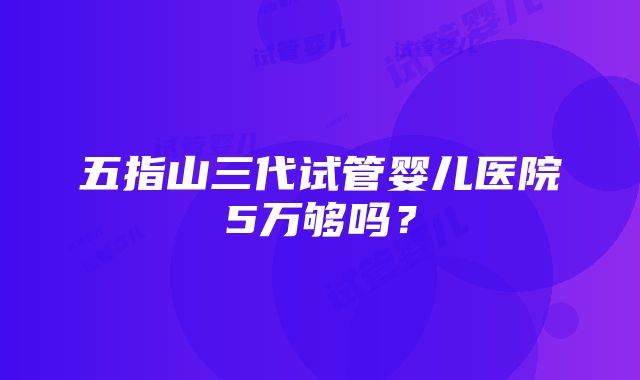 五指山三代试管婴儿医院5万够吗？