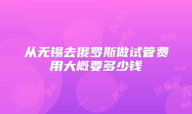 从无锡去俄罗斯做试管费用大概要多少钱