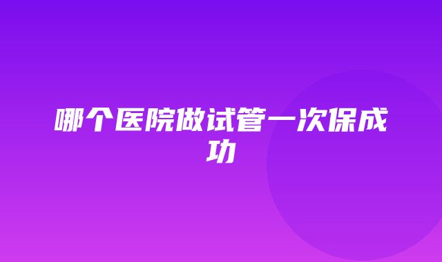 哪个医院做试管一次保成功