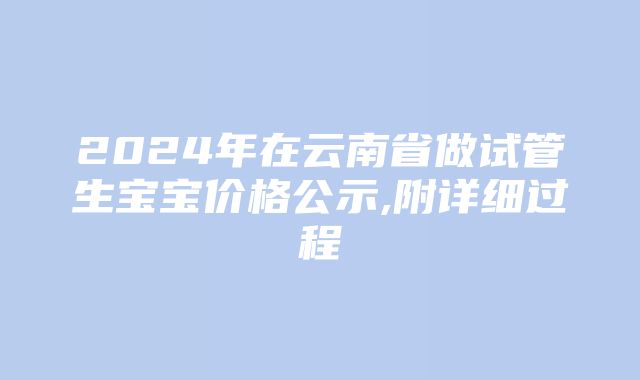 2024年在云南省做试管生宝宝价格公示,附详细过程