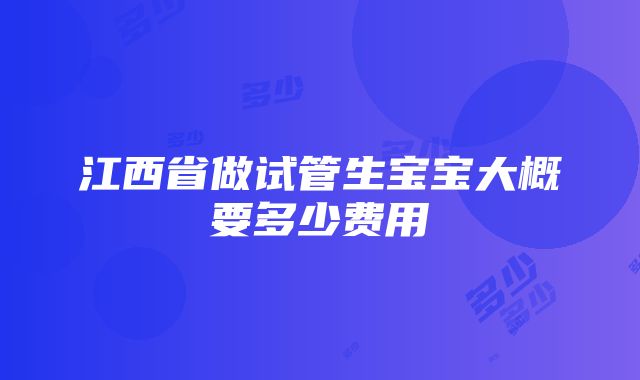 江西省做试管生宝宝大概要多少费用