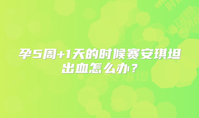 孕5周+1天的时候赛安琪坦出血怎么办？