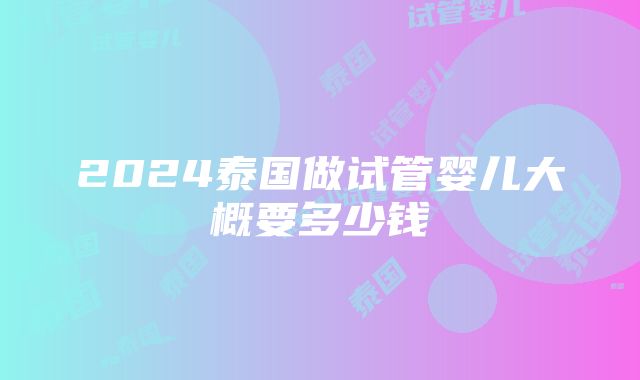 2024泰国做试管婴儿大概要多少钱