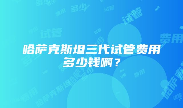 哈萨克斯坦三代试管费用多少钱啊？