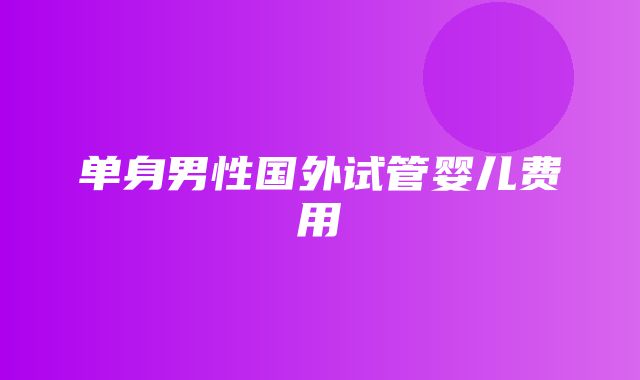 单身男性国外试管婴儿费用