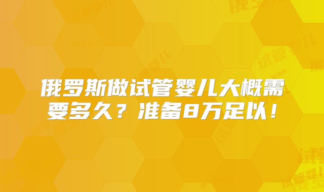 俄罗斯做试管婴儿大概需要多久？准备8万足以！