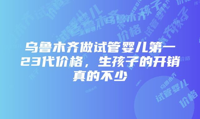 乌鲁木齐做试管婴儿第一23代价格，生孩子的开销真的不少