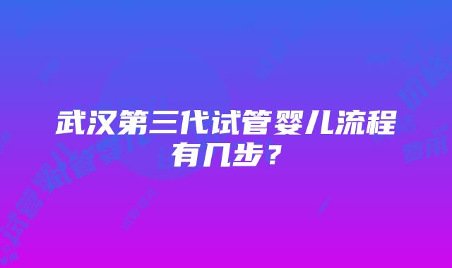 武汉第三代试管婴儿流程有几步？