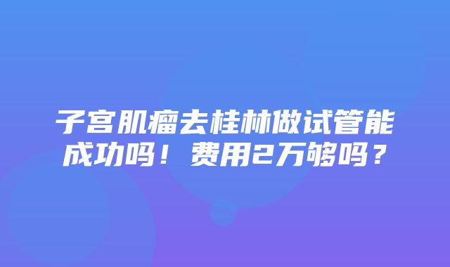 子宫肌瘤去桂林做试管能成功吗！费用2万够吗？