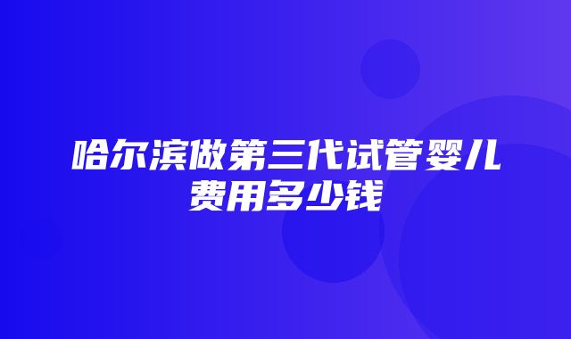 哈尔滨做第三代试管婴儿费用多少钱