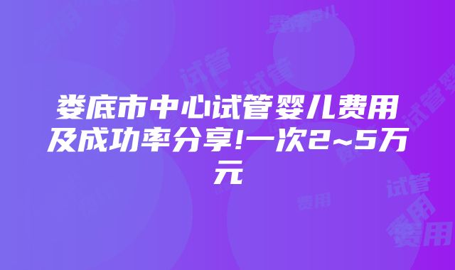 娄底市中心试管婴儿费用及成功率分享!一次2~5万元