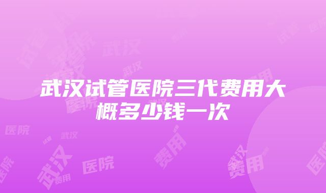 武汉试管医院三代费用大概多少钱一次