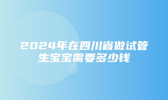 2024年在四川省做试管生宝宝需要多少钱