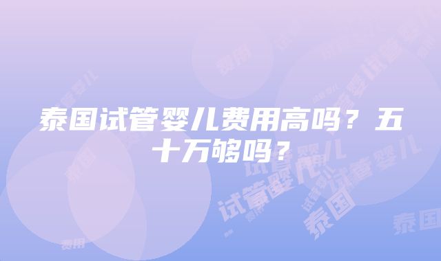 泰国试管婴儿费用高吗？五十万够吗？