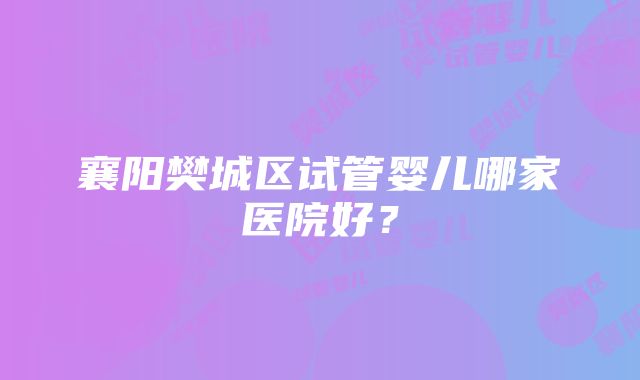 襄阳樊城区试管婴儿哪家医院好？