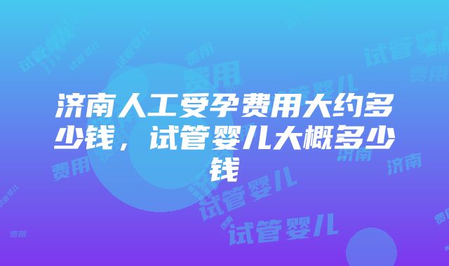 济南人工受孕费用大约多少钱，试管婴儿大概多少钱