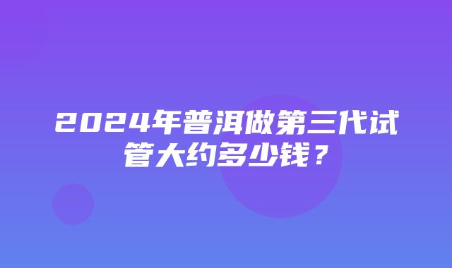 2024年普洱做第三代试管大约多少钱？