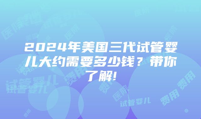 2024年美国三代试管婴儿大约需要多少钱？带你了解!