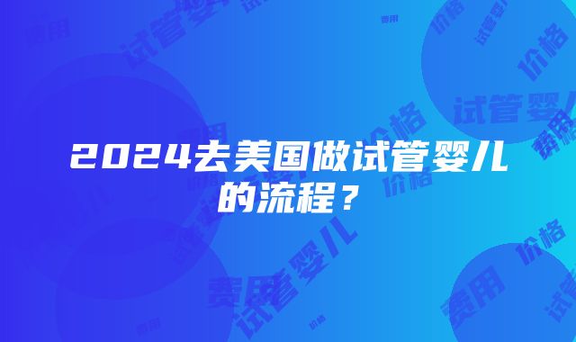 2024去美国做试管婴儿的流程？