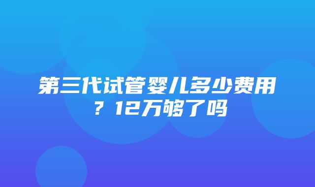 第三代试管婴儿多少费用？12万够了吗