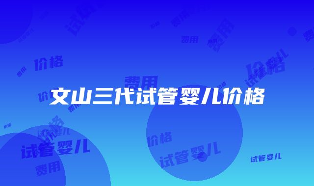 文山三代试管婴儿价格