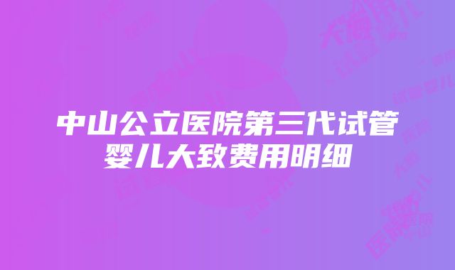 中山公立医院第三代试管婴儿大致费用明细