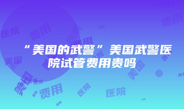 “美国的武警”美国武警医院试管费用贵吗