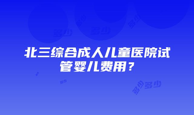 北三综合成人儿童医院试管婴儿费用？