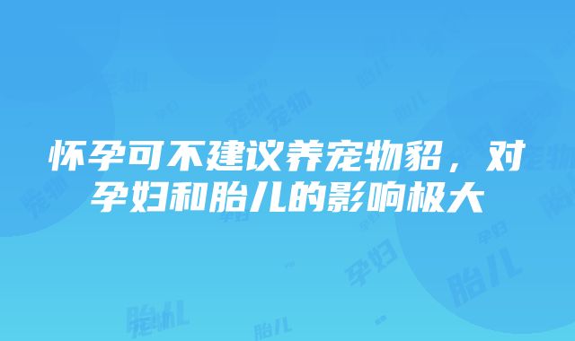 怀孕可不建议养宠物貂，对孕妇和胎儿的影响极大