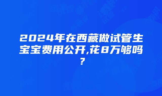 2024年在西藏做试管生宝宝费用公开,花8万够吗？