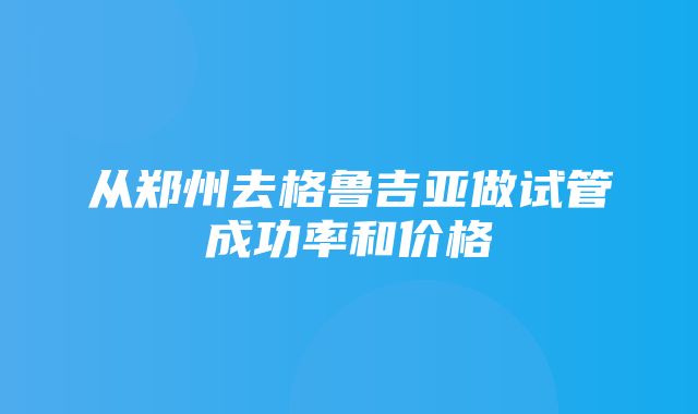 从郑州去格鲁吉亚做试管成功率和价格