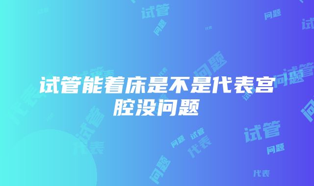 试管能着床是不是代表宫腔没问题