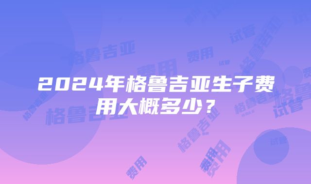 2024年格鲁吉亚生子费用大概多少？