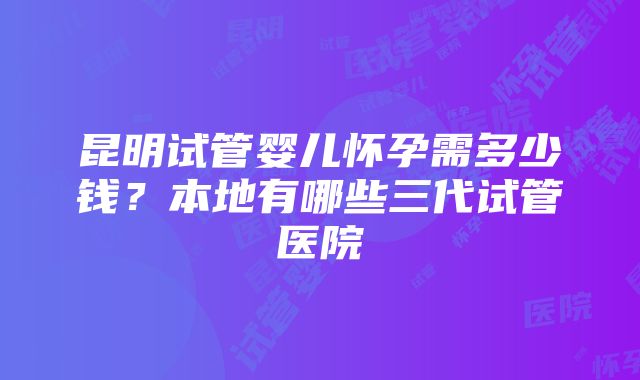 昆明试管婴儿怀孕需多少钱？本地有哪些三代试管医院