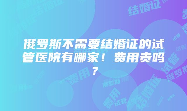 俄罗斯不需要结婚证的试管医院有哪家！费用贵吗？