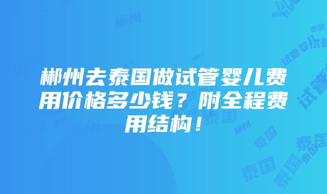 郴州去泰国做试管婴儿费用价格多少钱？附全程费用结构！