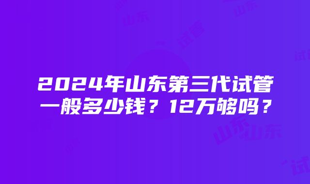 2024年山东第三代试管一般多少钱？12万够吗？