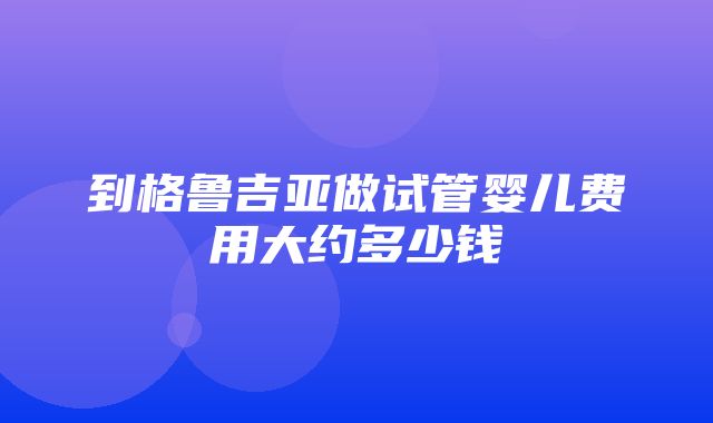 到格鲁吉亚做试管婴儿费用大约多少钱