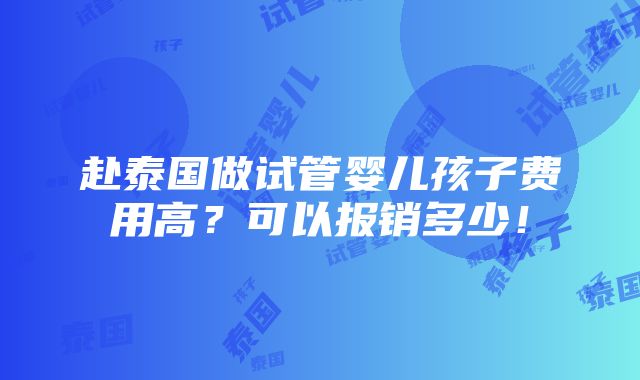 赴泰国做试管婴儿孩子费用高？可以报销多少！