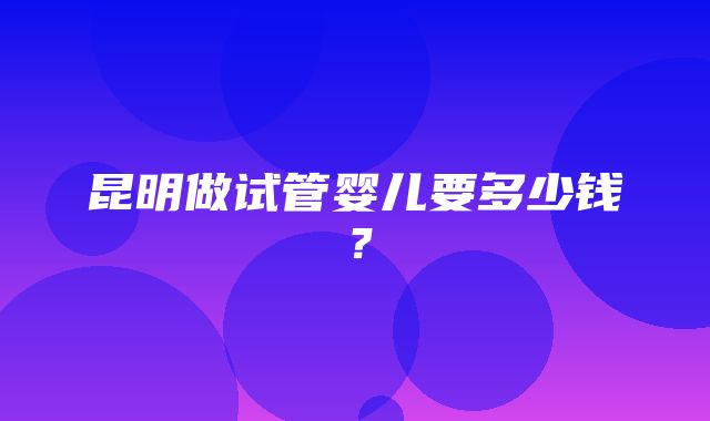 昆明做试管婴儿要多少钱？