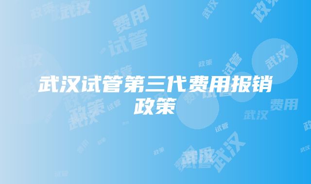 武汉试管第三代费用报销政策