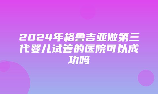 2024年格鲁吉亚做第三代婴儿试管的医院可以成功吗