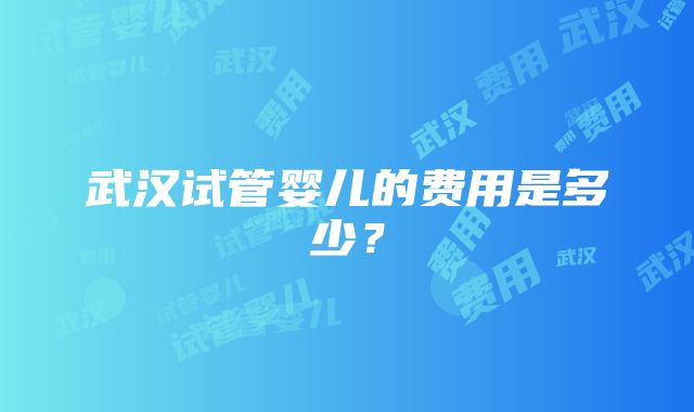 武汉试管婴儿的费用是多少？