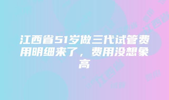 江西省51岁做三代试管费用明细来了，费用没想象高