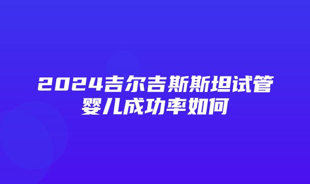 2024吉尔吉斯斯坦试管婴儿成功率如何