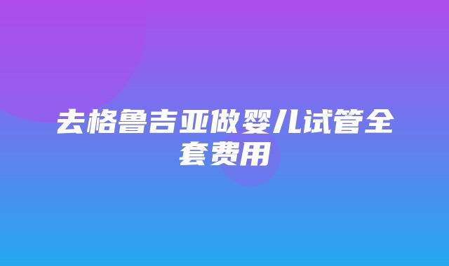 去格鲁吉亚做婴儿试管全套费用